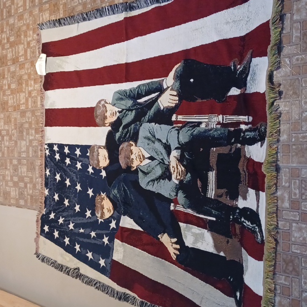 Beatles tapestry blanket America Flag 67x55 from the Rag Barn America Cl…